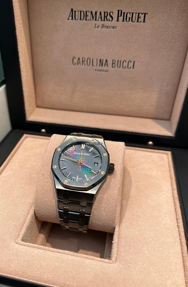 Audemars Piguet Black Ceramic Rainbow Dial Limited Edition Carolina Bucci 34mm 77350CE.OO.1266CE.02.A