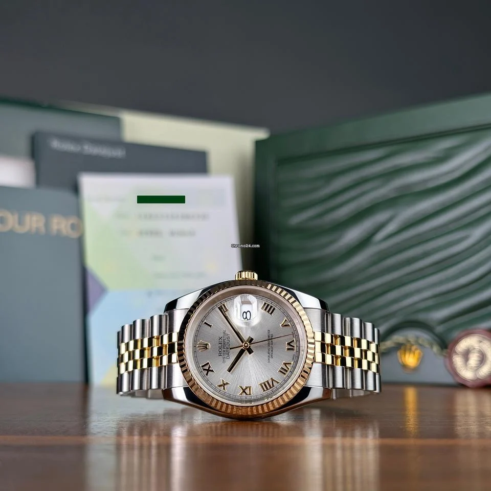 Rolex Datejust 36 2005 Box & Papers Roman Dial Jubilee Bracelet