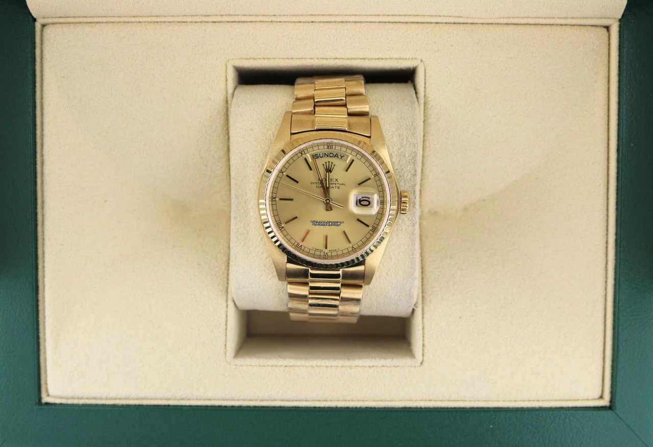 Rolex 1981 Day-Date 18038 Champagne Dial 18kt President No Papers 36mm