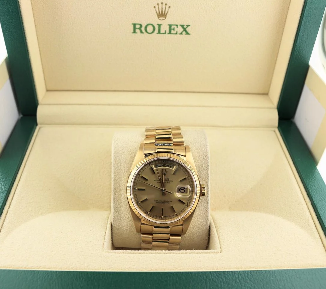 Rolex 1981 Day-Date 18038 Champagne Dial 18kt President No Papers 36mm