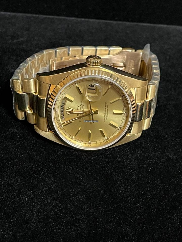Rolex 1981 Day-Date 18038 Champagne Dial 18kt President No Papers 36mm