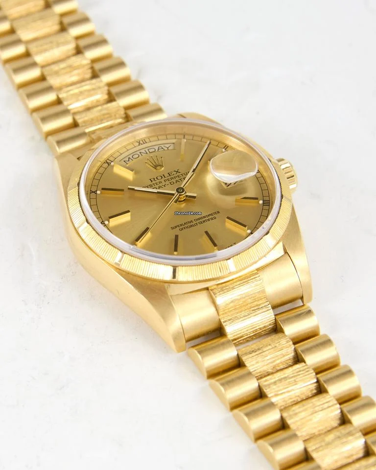 Rolex Day-Date 18248 Bark Finish in Yellow Gold with Hidden Clasp 3 Rolex Day-Date 18248 Bark Finish in Yellow Gold with Hidden Clasp