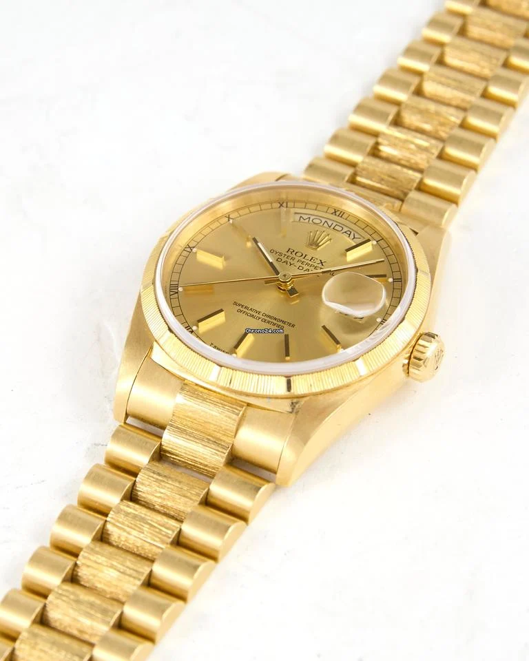 Rolex Day-Date 18248 Bark Finish in Yellow Gold with Hidden Clasp 5 Rolex Day-Date 18248 Bark Finish in Yellow Gold with Hidden Clasp