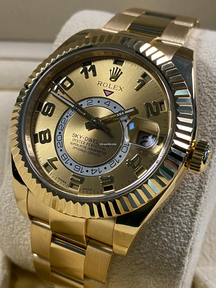 Rolex Like NEW Sky-Dweller Yellow Gold Oyster Champagne Arabic Dial 3 Rolex Like NEW Sky-Dweller Yellow Gold Oyster Champagne Arabic Dial