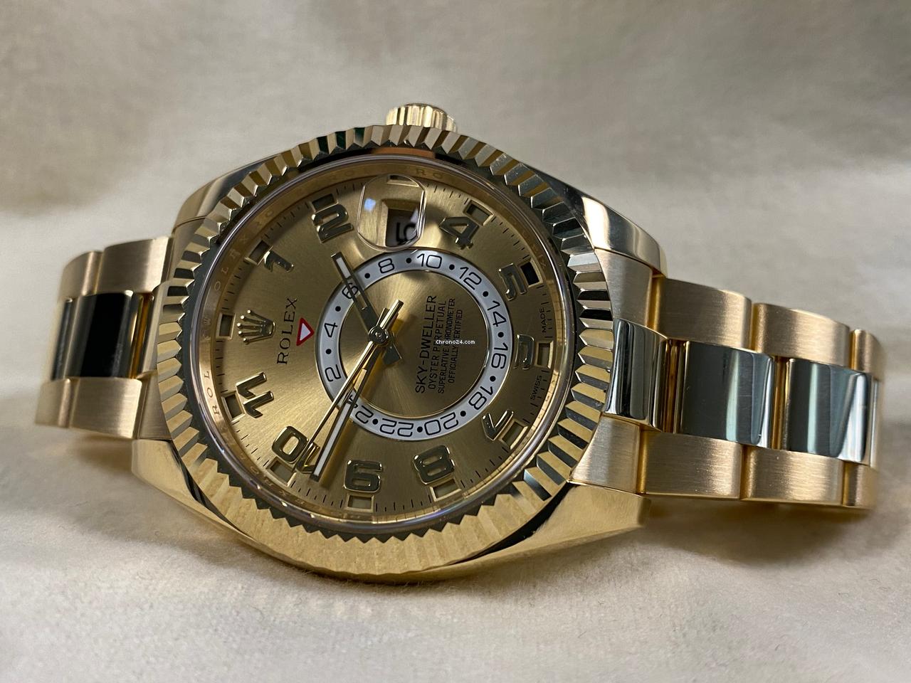 Rolex Like NEW Sky-Dweller Yellow Gold Oyster Champagne Arabic Dial 8 Rolex Like NEW Sky-Dweller Yellow Gold Oyster Champagne Arabic Dial