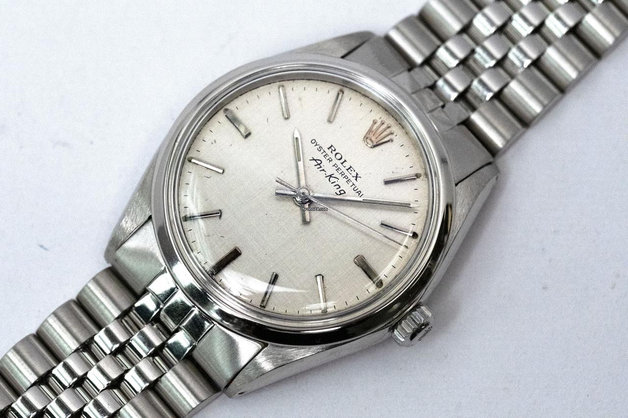Rolex 1967 SS 5500 Air-King Silver Dial Jubilee Band w/ Original Rolex Box