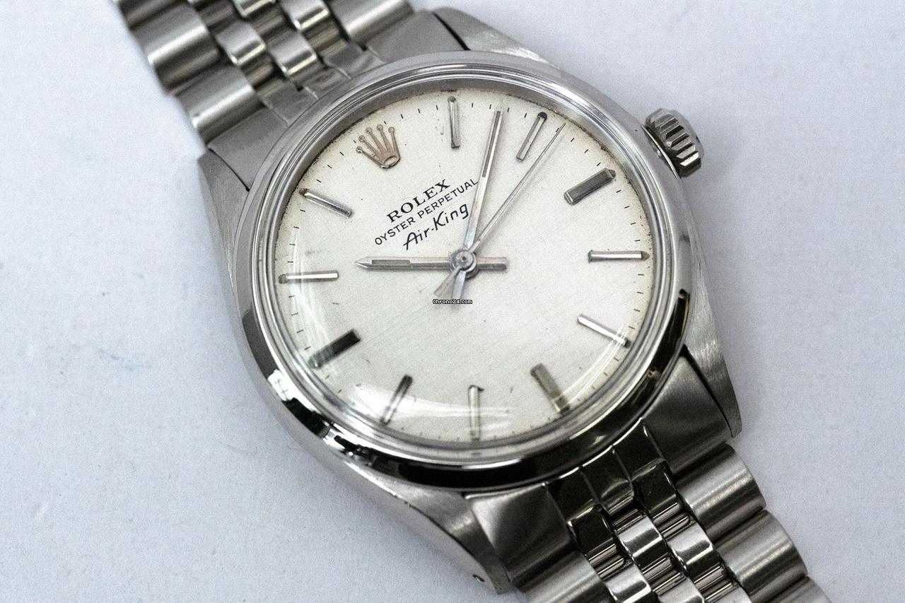 Rolex 1967 SS 5500 Air-King Silver Dial Jubilee Band w/ Original Rolex Box