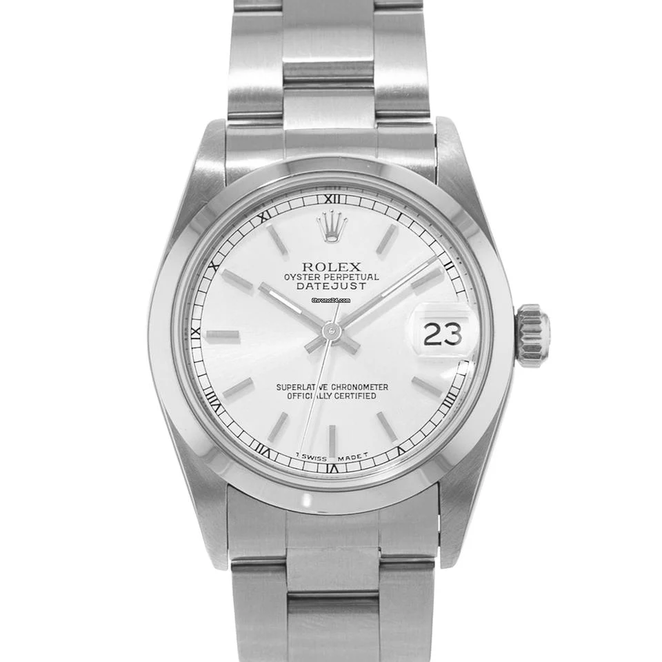 Rolex Datejust 31 68240 Silver Index Smooth Steel Oyster Ladies Watch 1999