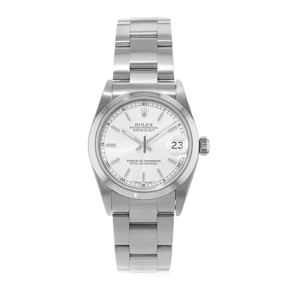 Rolex Datejust 31 68240 Silver Index Smooth Steel Oyster Ladies Watch 1999