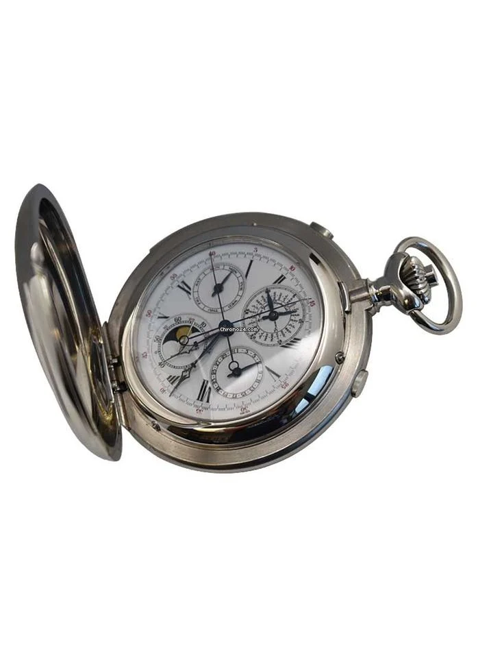 Audemars Piguet Grande Complication Pocket Watch Platinum with Enamel Dial and Platinum Chain