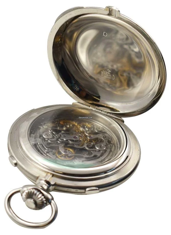 Audemars Piguet Grande Complication Pocket Watch Platinum with Enamel Dial and Platinum Chain