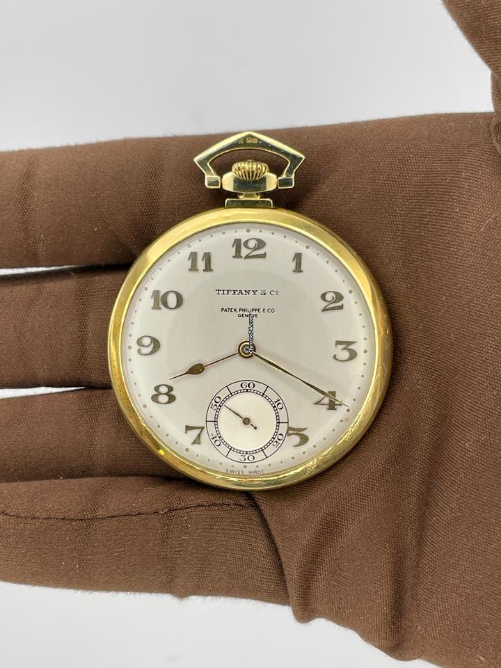 Patek Philippe 1928 Pocket Watch Tiffany Stamped with Archive Papers 44.5mm 18kt Yellow Gold N/A