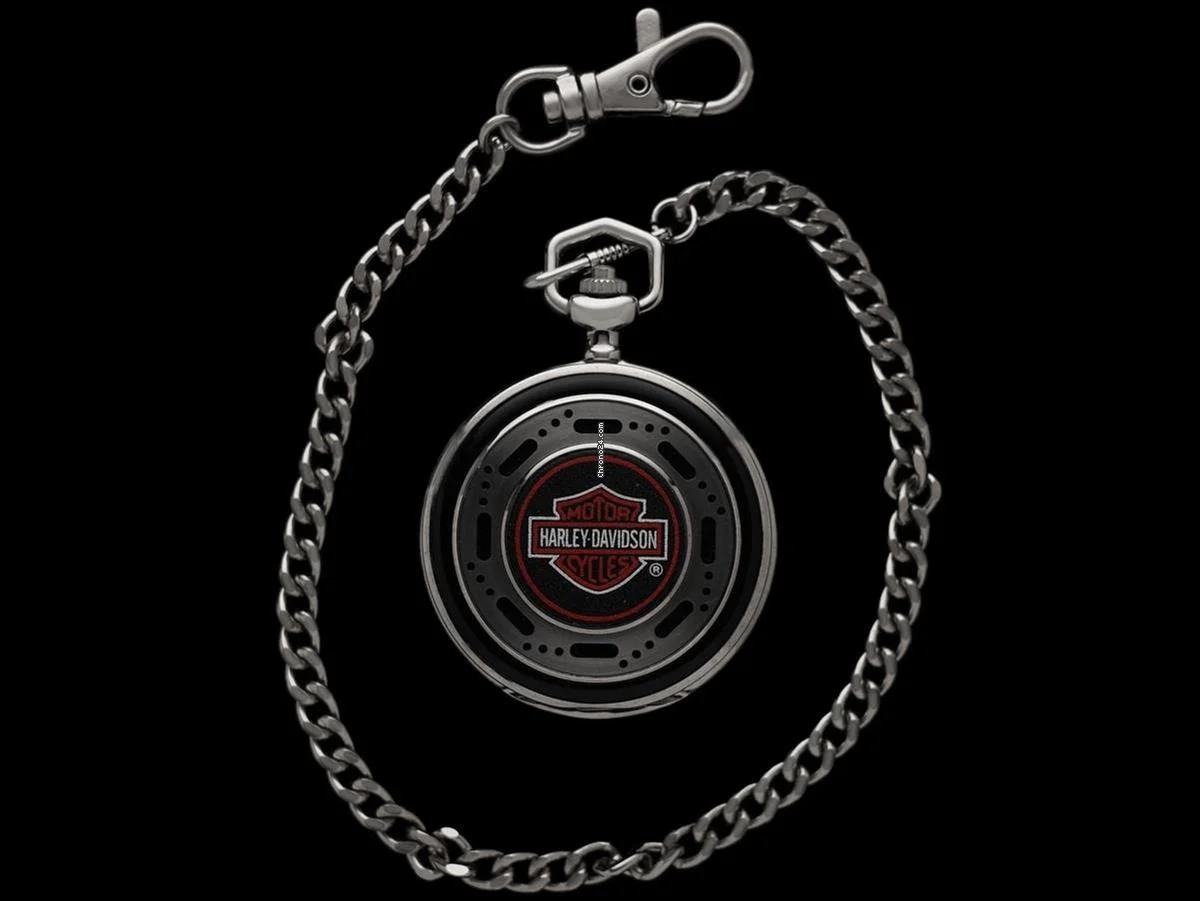 Franklin Mint Owned & Used By ZZ TOP'S Dusty Hill - Harley Davidson Chrome Pocket Watch