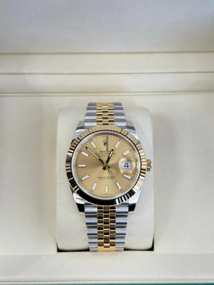 Rolex Datejust 41 2025 Two-Tone Yellow Jubilee Champagne Index Dial 126333