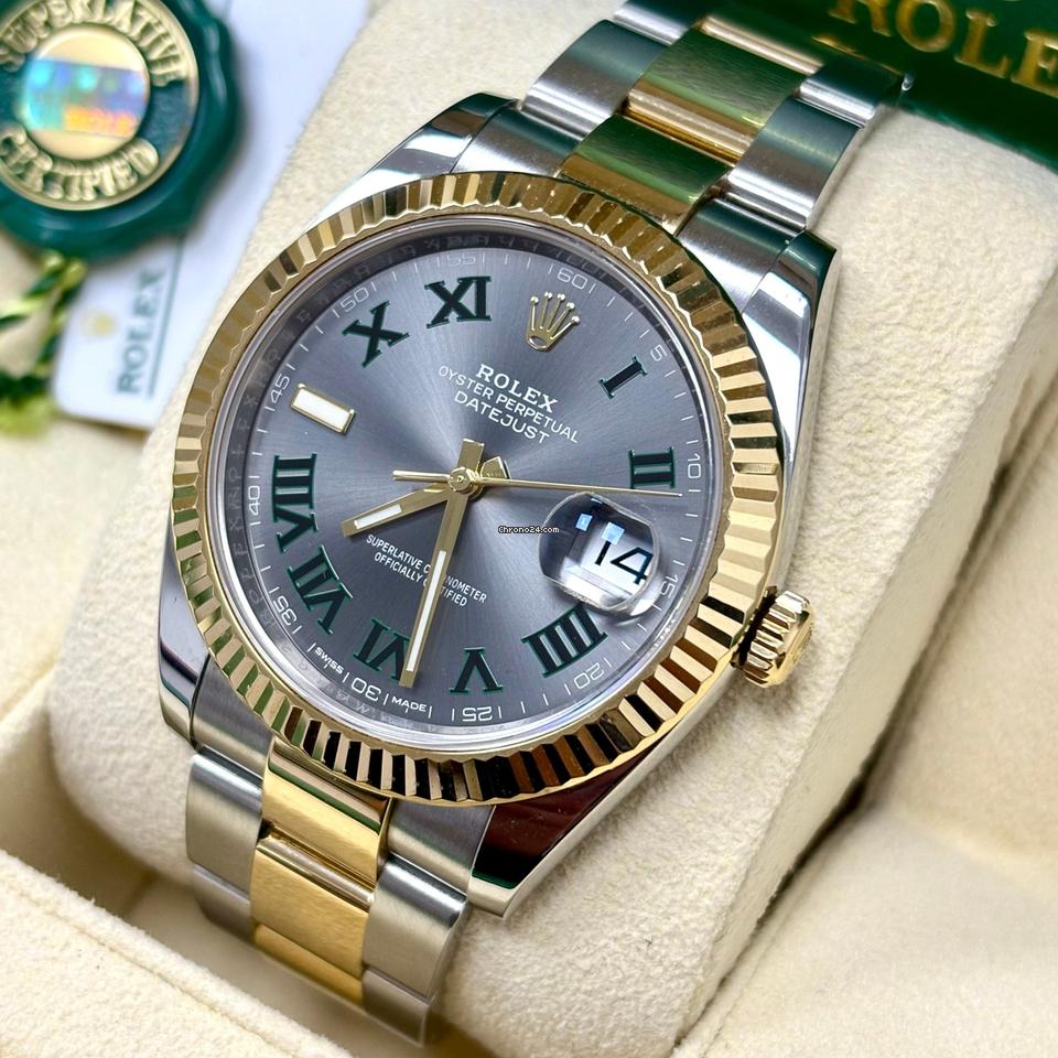 Rolex Datejust 41 126333 Wimbledon Dial Two Tone Gold and Steel + Box & Papers