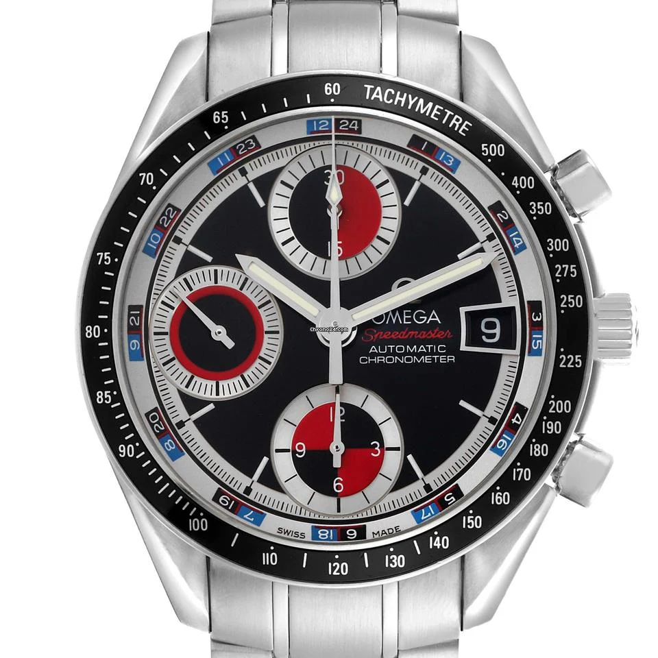 Omega Speedmaster Black Red Casino Dial Steel Mens Watch 3210.52.00