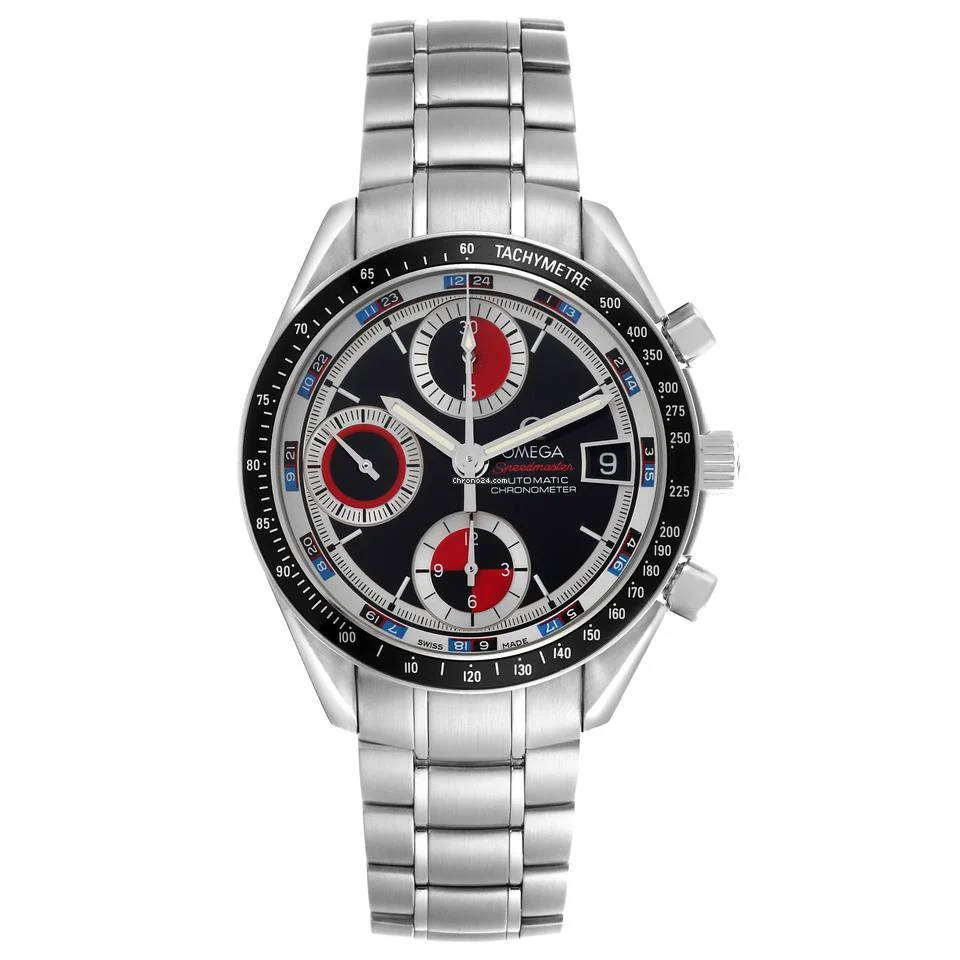 Omega Speedmaster Black Red Casino Dial Steel Mens Watch 3210.52.00