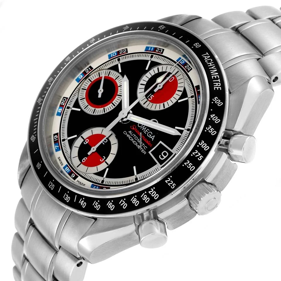 Omega Speedmaster Black Red Casino Dial Steel Mens Watch 3210.52.00