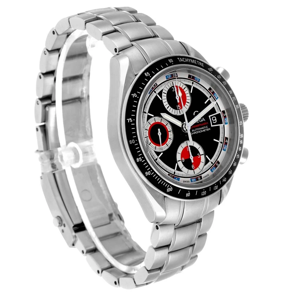 Omega Speedmaster Black Red Casino Dial Steel Mens Watch 3210.52.00
