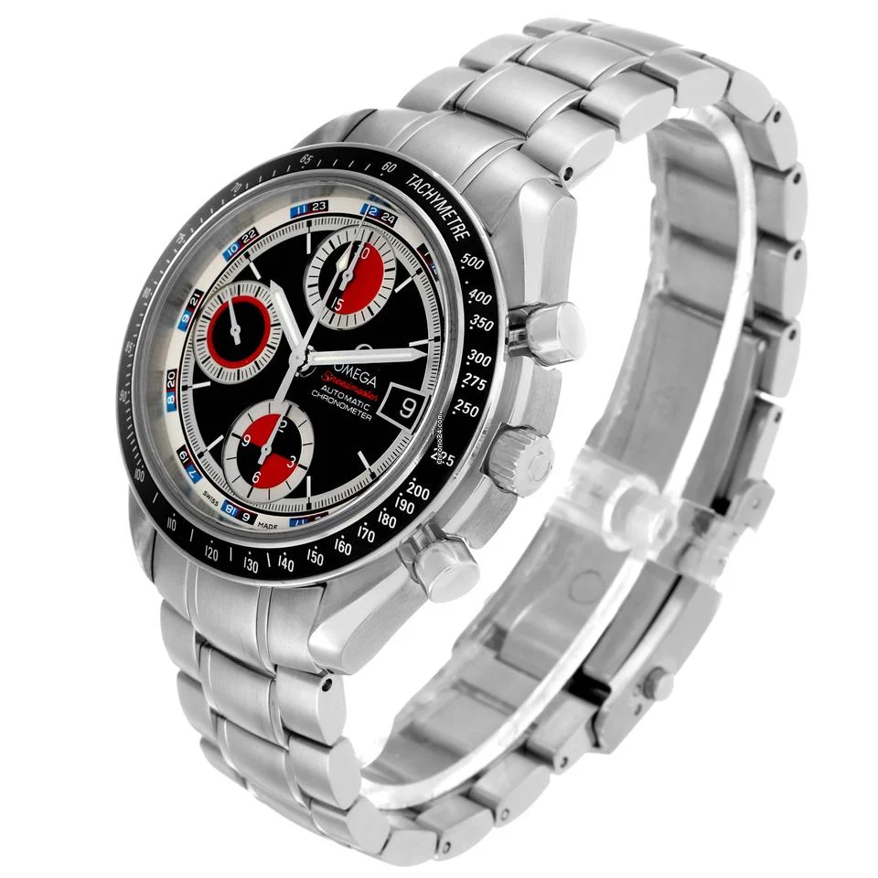 Omega Speedmaster Black Red Casino Dial Steel Mens Watch 3210.52.00