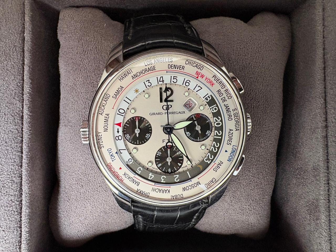 Girard Perregaux World Original owner, with box, card, and full paperwork