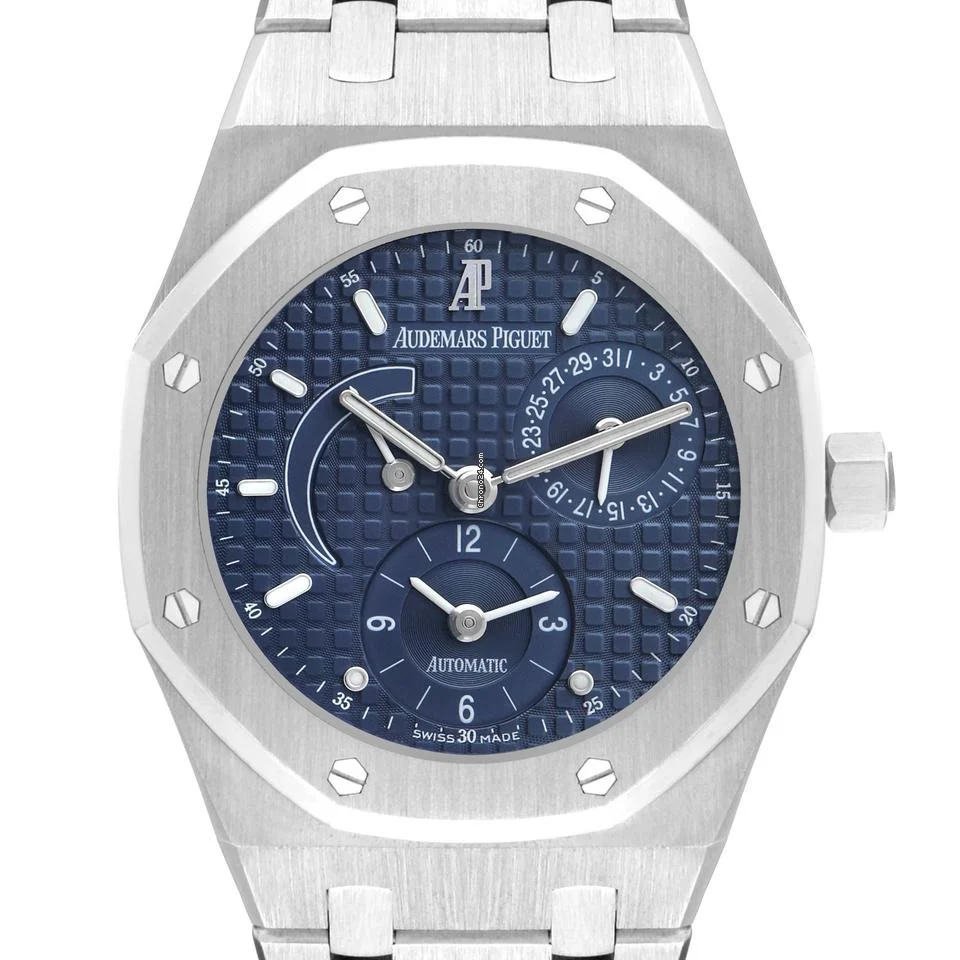 Audemars Piguet Royal Oak Dual Time Power Reserve Steel Watch 25730ST Box Papers