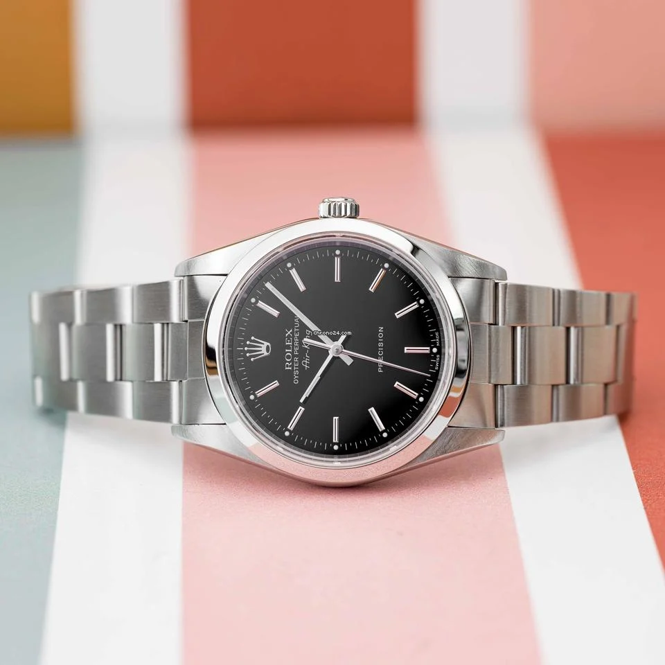 Rolex Oyster Perpetual Air King Precision Black Dial Stainless Steel 34mm (14000M)