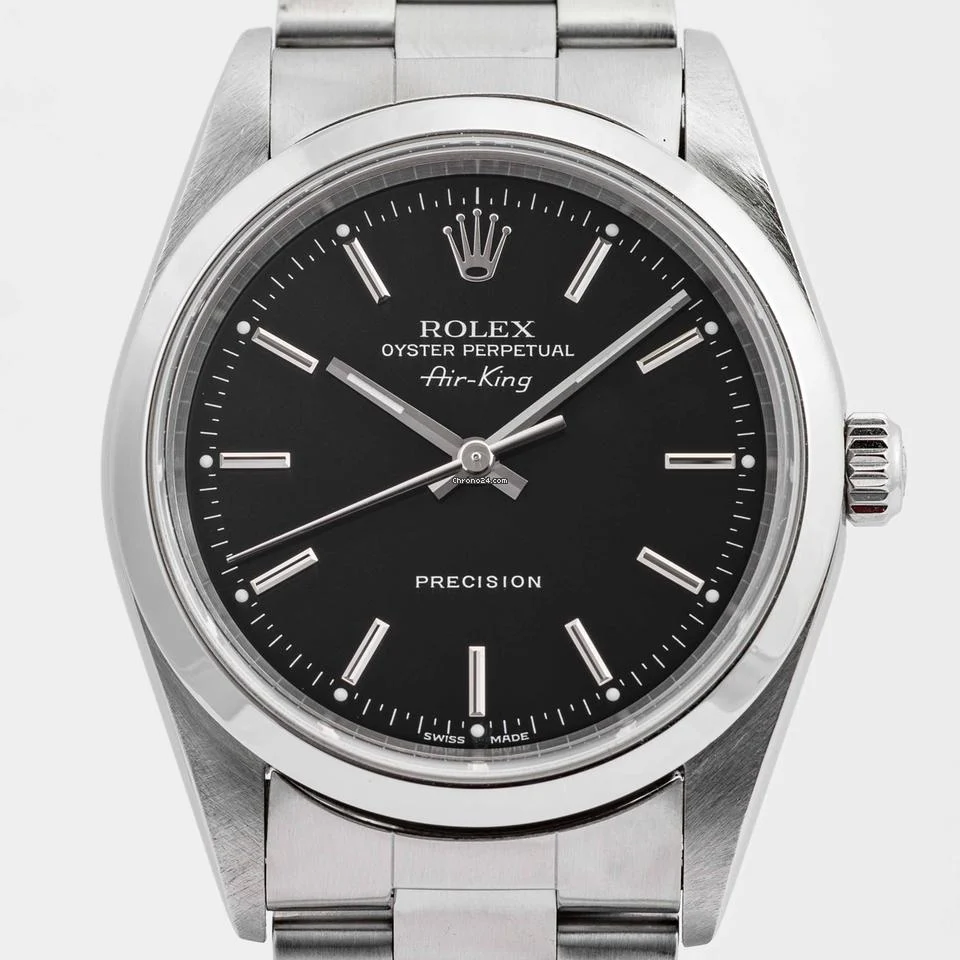 Rolex Oyster Perpetual Air King Precision Black Dial Stainless Steel 34mm (14000M)