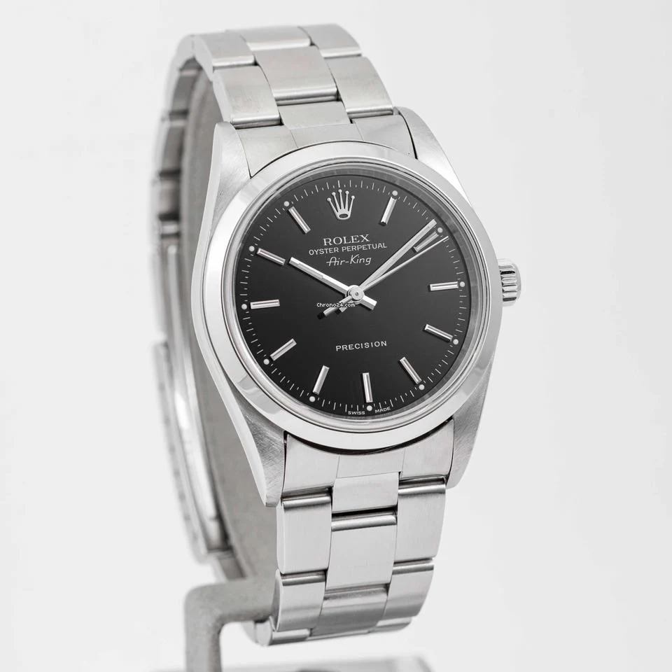 Rolex Oyster Perpetual Air King Precision Black Dial Stainless Steel 34mm (14000M)