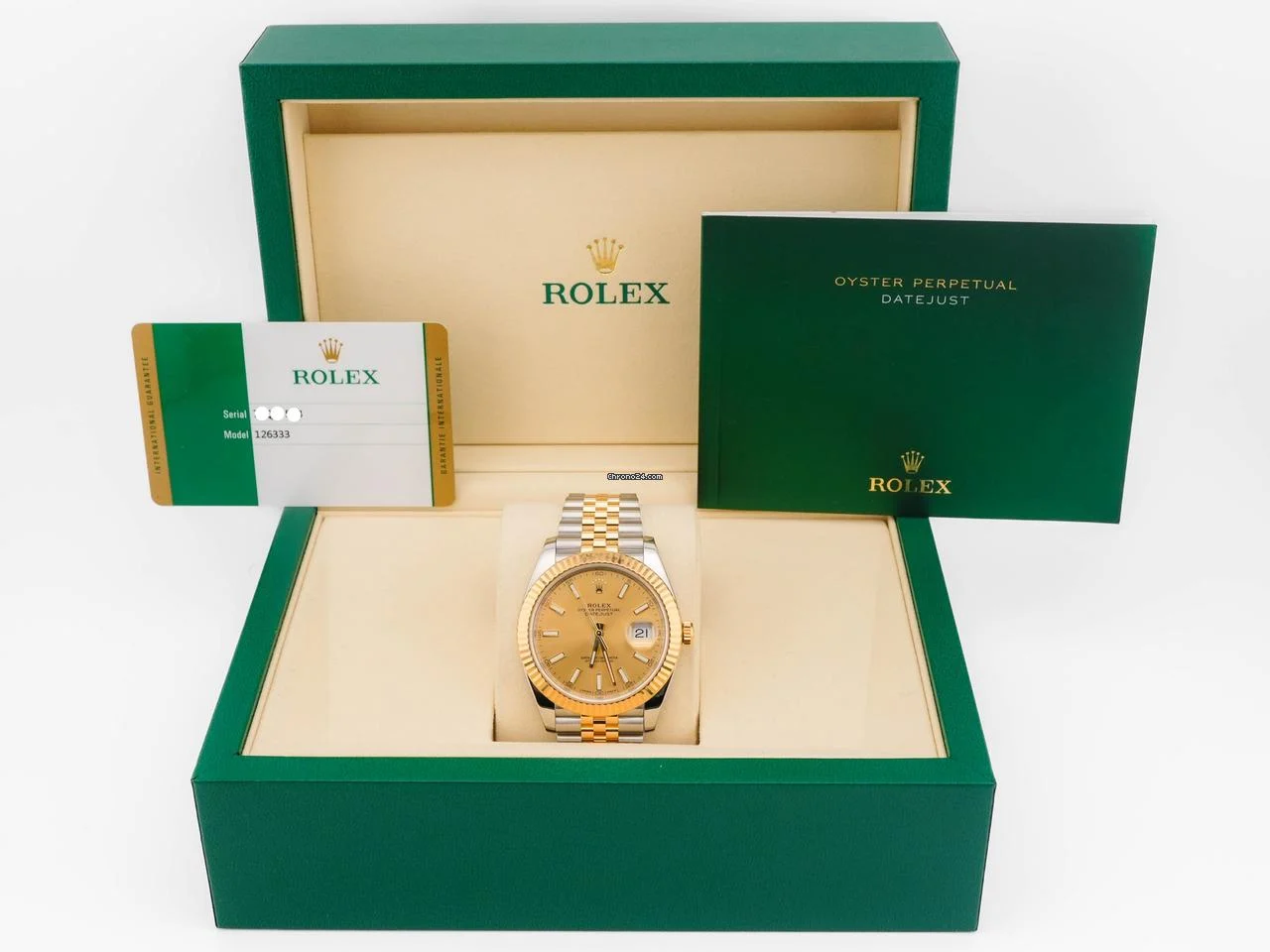 Rolex 126333 Datejust 41 mm Fluted Bezel Champagne Dial Jubilee Bracelet Box and Papers 2018