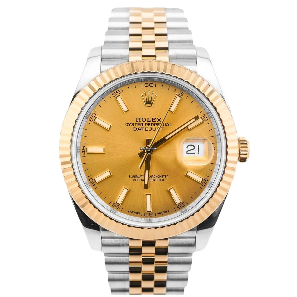 Rolex 126333 Datejust 41 mm Fluted Bezel Champagne Dial Jubilee Bracelet Box and Papers 2018