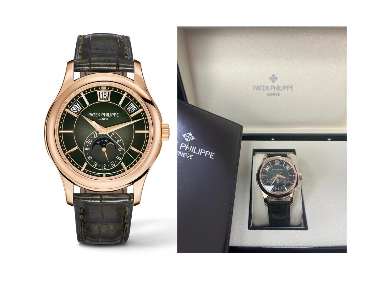 Patek Philippe Green Dial Annual Calendar 5205R - COMPLICATIONS SELF-WINDING Rose Gold
