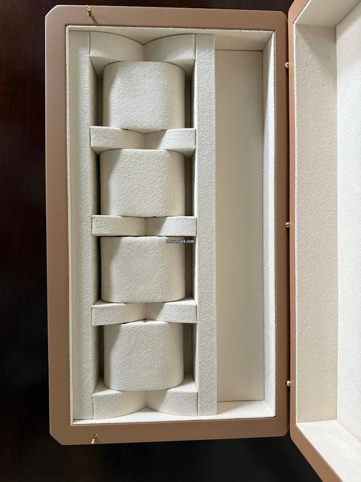 Everest Zebrano Wood Watch Box – 4-Watch Capacity, Like New