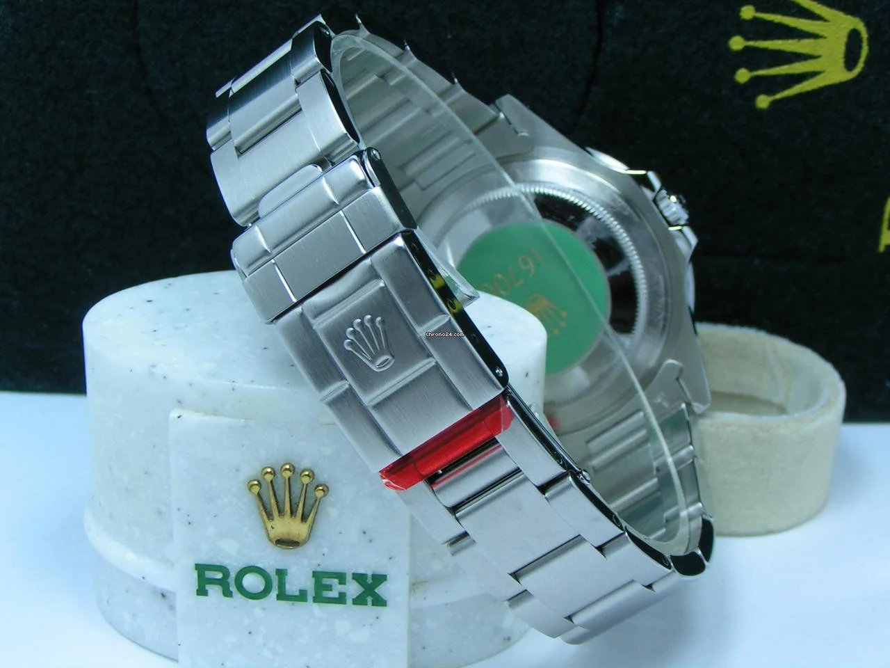 Rolex 1998 GMT-Master NOS with STICKERS Boxes Papers Black Dial Black-Red Coke Bezel 16700