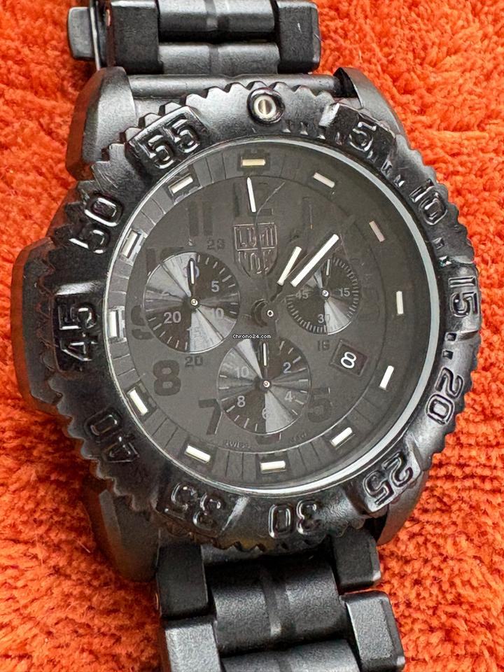 Luminox Navy Seal Colormark Chronograph Full Blackout with Original Black Stainless Steel Bracelet