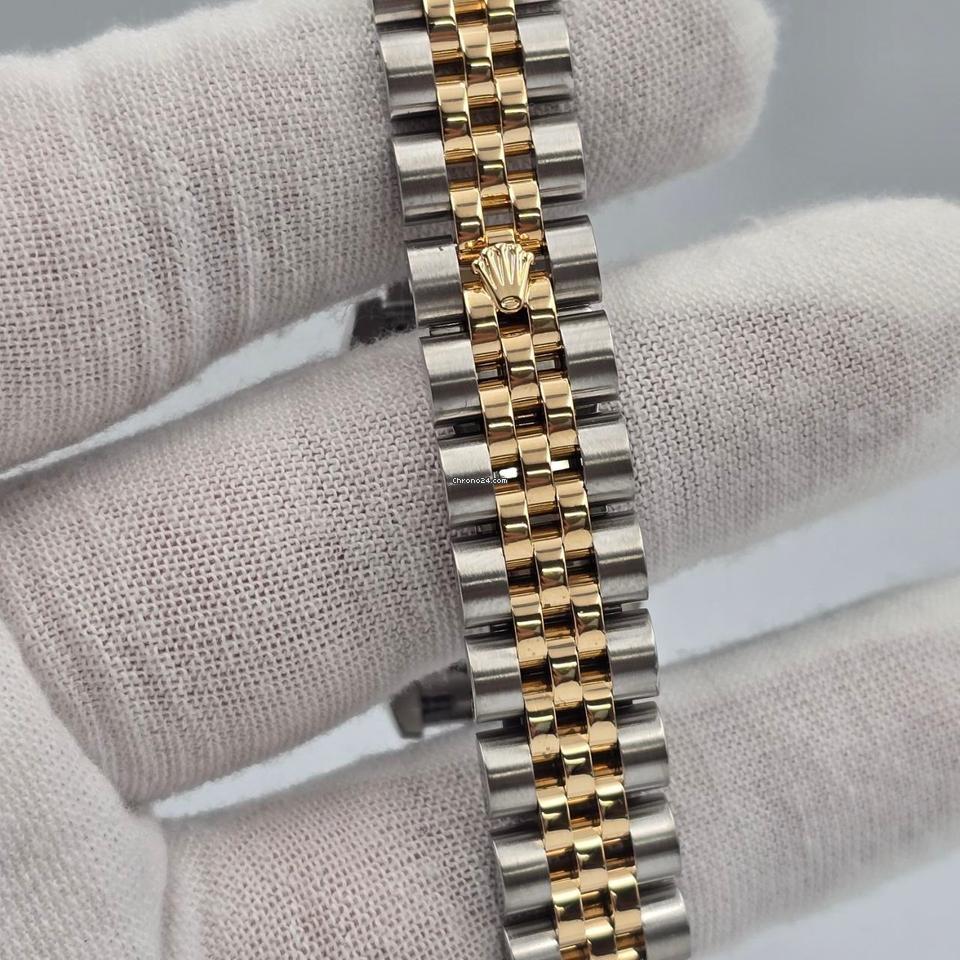 Rolex Lady-Datejust PAPERS MINT Datejust 18k Two Tone Champagne Diamond Dial