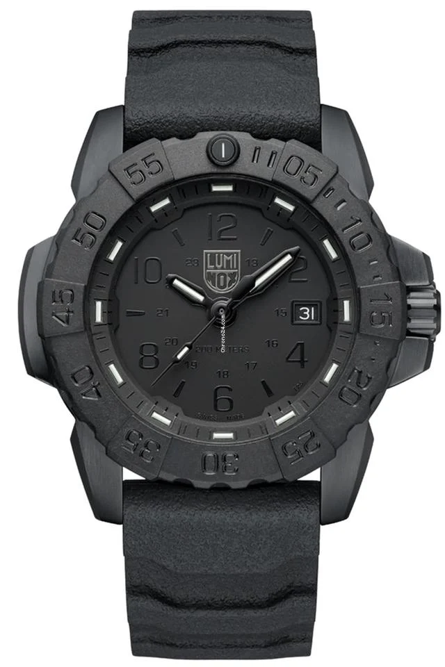 Luminox Navy Seal XS.3251.BO.CB 45mm Blackout Steel Rubber PVD Quartz Mens Watch