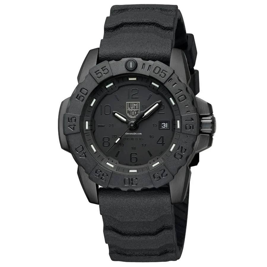 Luminox Navy Seal XS.3251.BO.CB 45mm Blackout Steel Rubber PVD Quartz Mens Watch