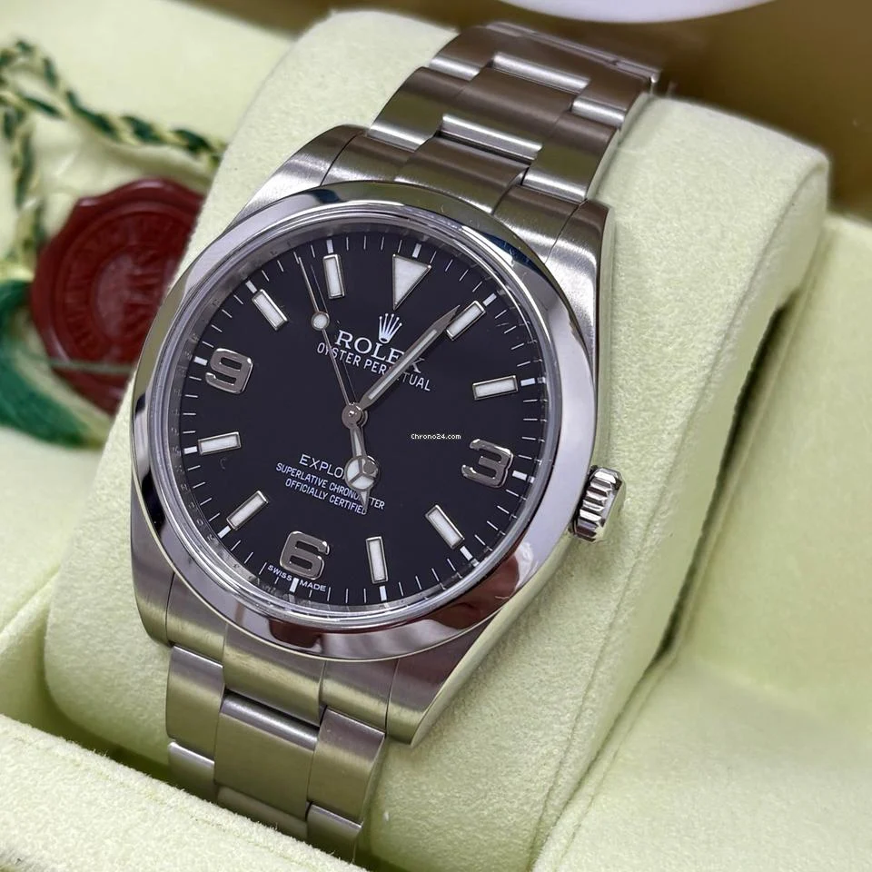 Rolex Explorer 214270 39mm Black MK1 Dial + Box