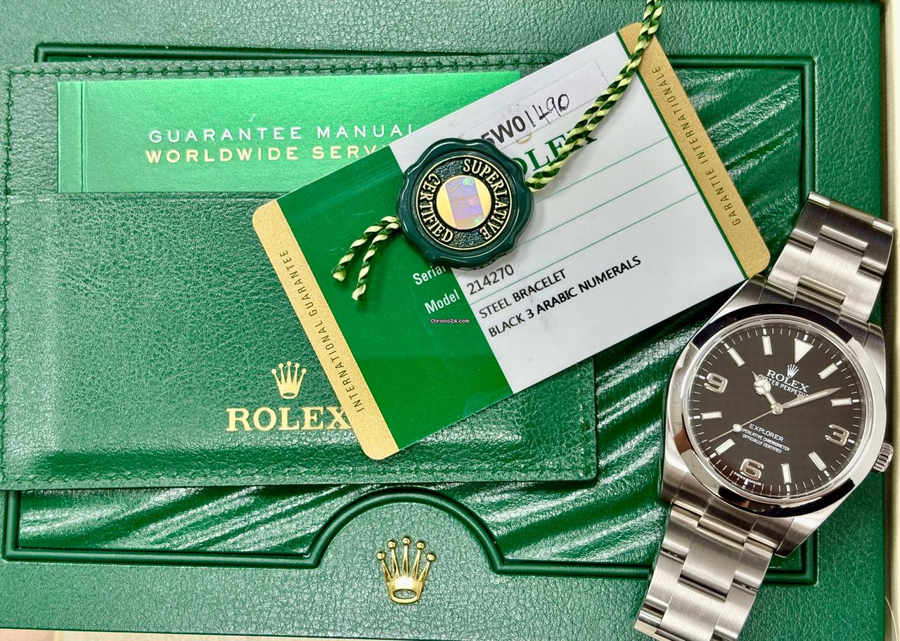 Rolex Explorer 214270 39mm Black MK1 Dial Box + Papers