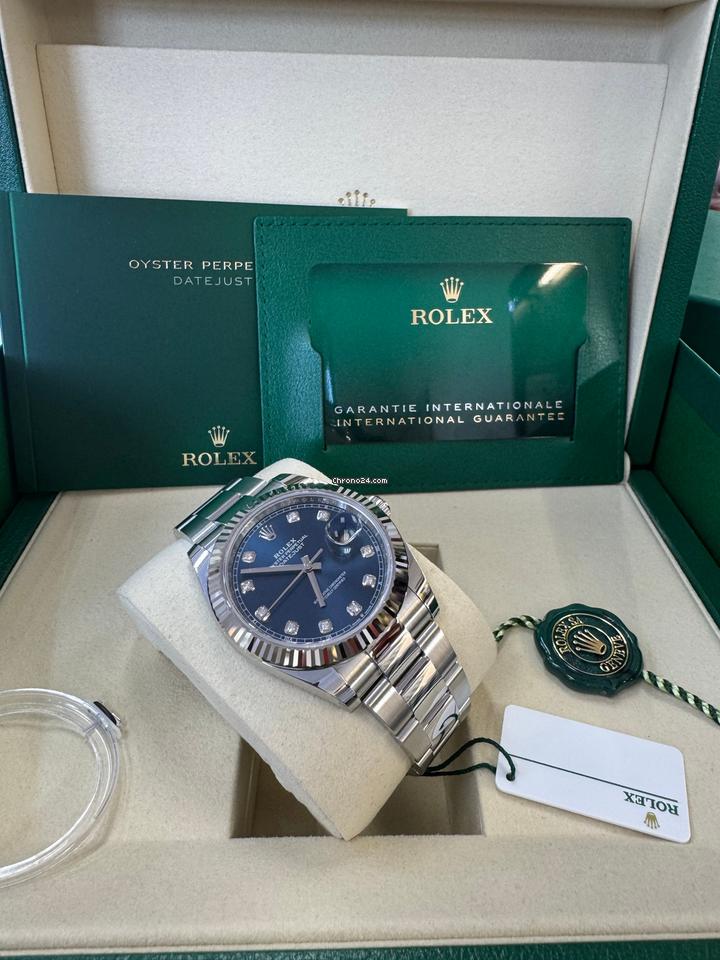 Rolex Datejust 41 Full Set 126334 Blue Diamond Dial Oyster 2025