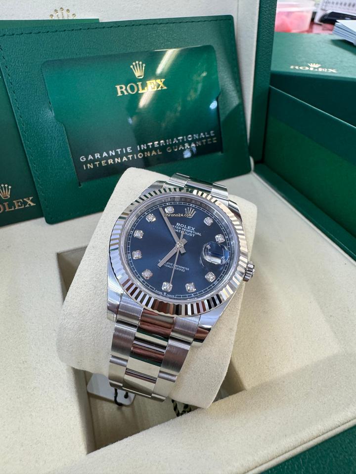 Rolex Datejust 41 Full Set 126334 Blue Diamond Dial Oyster 2025