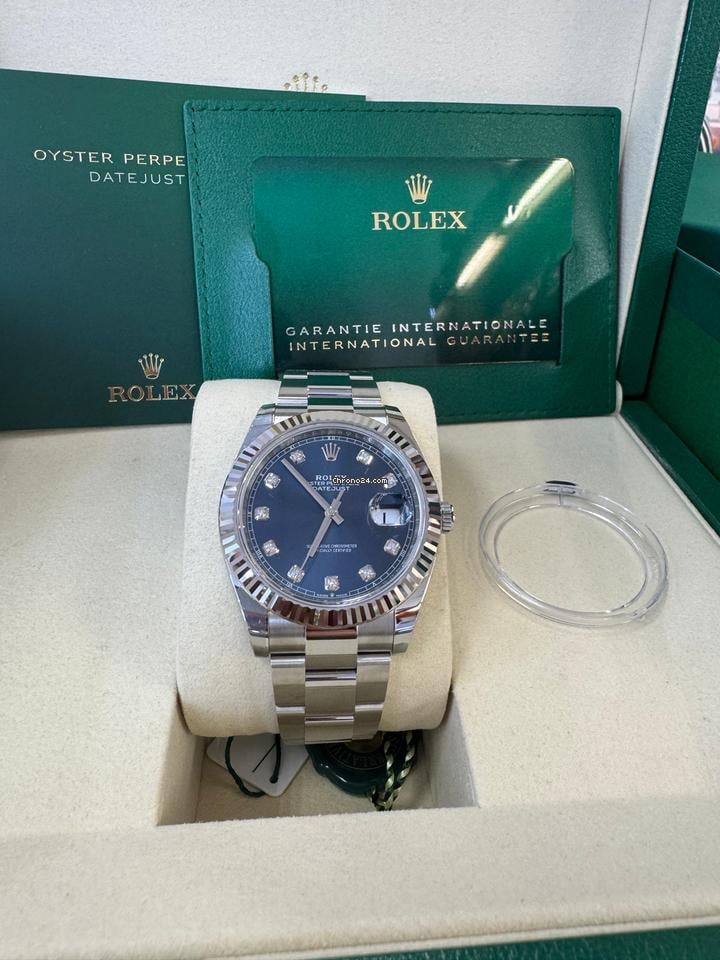 Rolex Datejust 41 Full Set 126334 Blue Diamond Dial Oyster 2025