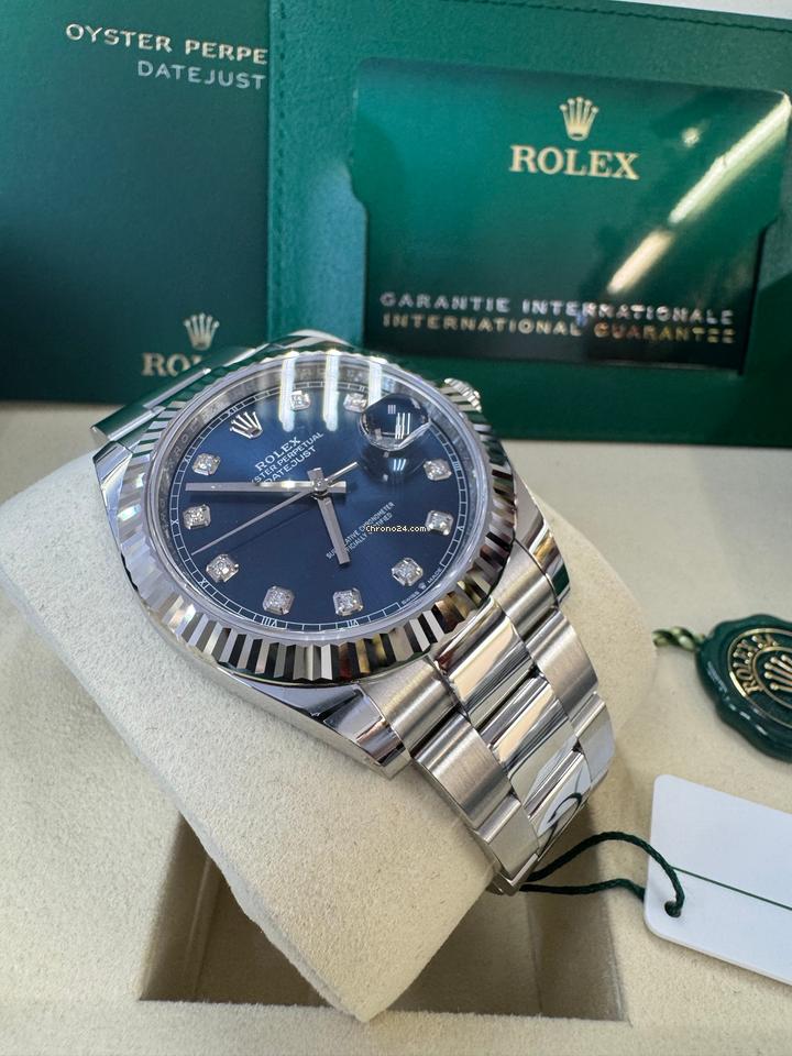 Rolex Datejust 41 Full Set 126334 Blue Diamond Dial Oyster 2025