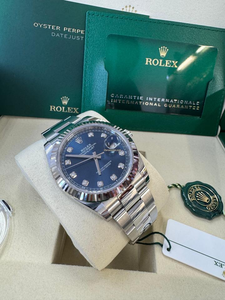 Rolex Datejust 41 Full Set 126334 Blue Diamond Dial Oyster 2025