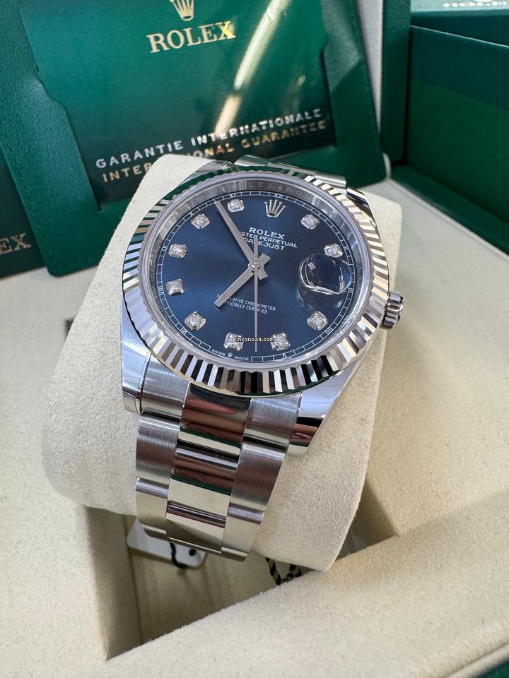 Rolex Datejust 41 Full Set 126334 Blue Diamond Dial Oyster 2025