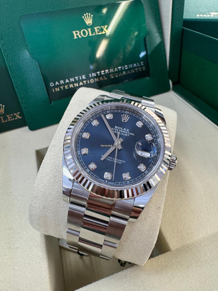 Rolex Datejust 41 Full Set 126334 Blue Diamond Dial Oyster 2025