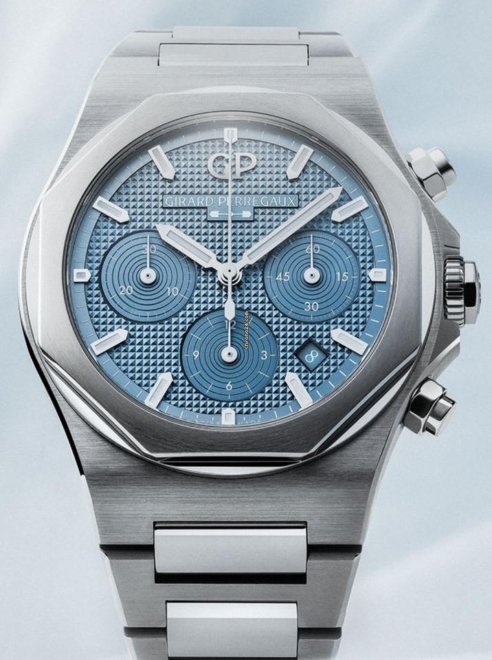Girard Perregaux Laureato Chronograph Steel Ice Blue Limited Edition 42mm NEW UNWORN 81020-11-3370-1GM