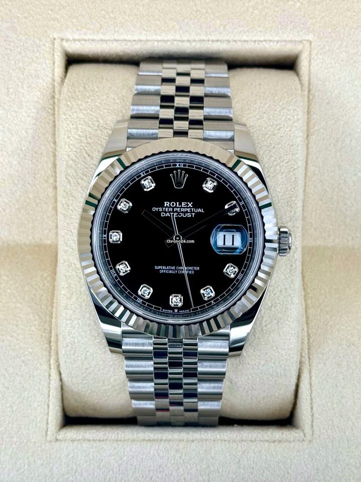 Rolex NEW 2025 Rolex Datejust 41mm 126334 Stainless Steel Jubilee Black Diamond Dial