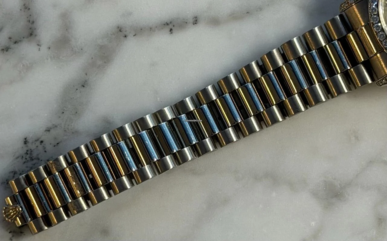 Rolex - Pre-owned White Gold Datejust 31 Silver Diamond Dial Diamond Bezel Presidential Bracelet 68159 6 Rolex - Pre-owned White Gold Datejust 31 Silver Diamond Dial Diamond Bezel Presidential Bracelet 68159
